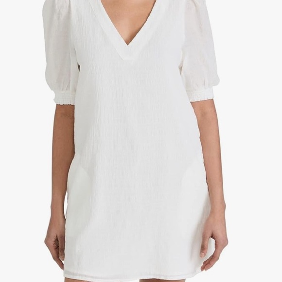 NEW Steve Madden BB Dakota White v-neck short sleeve dress size large 10 12 - Picture 5 of 7